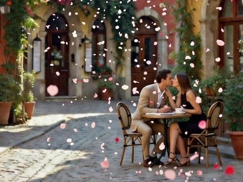 Roses and A Kiss On The Street